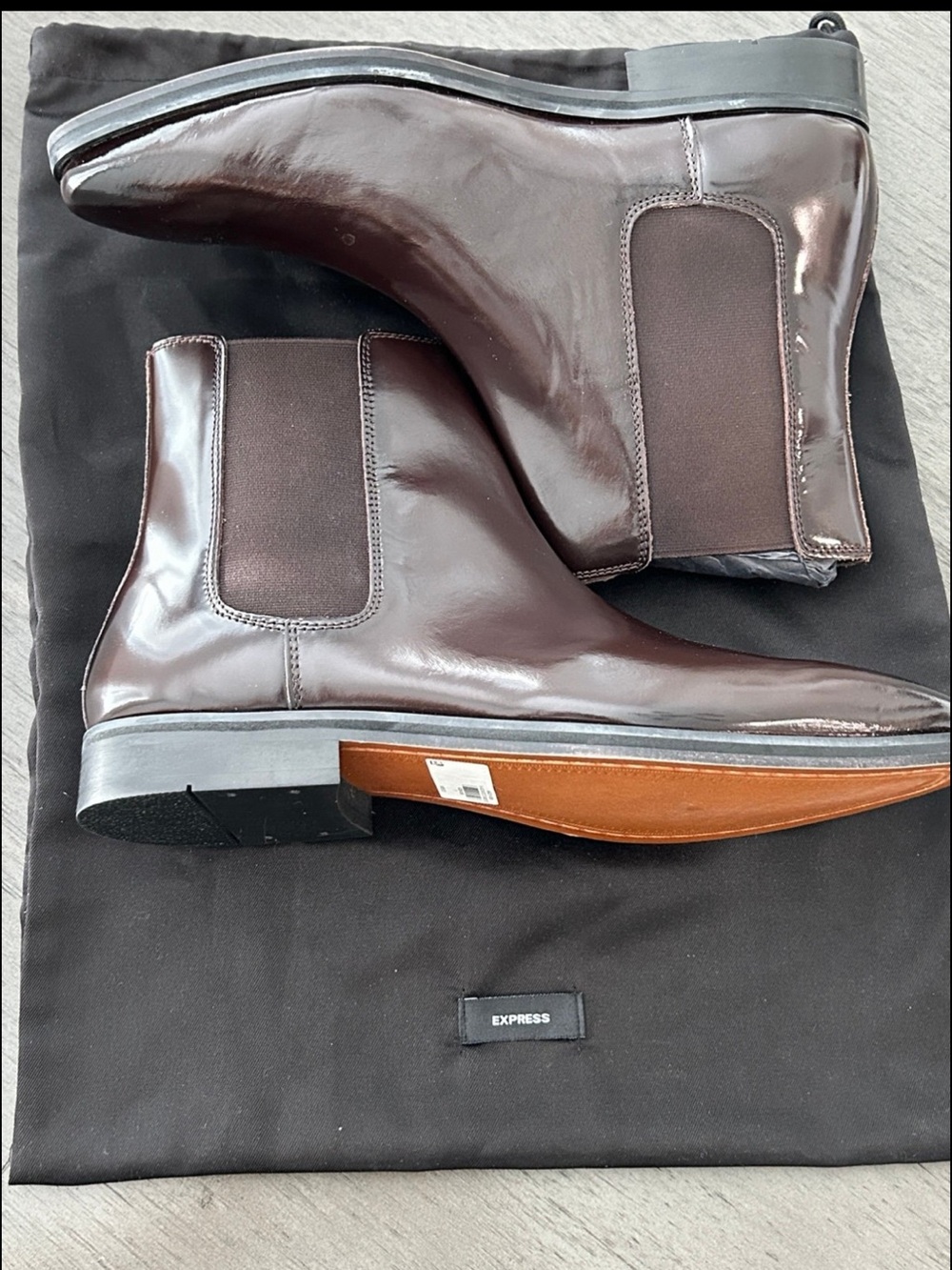Express Men’s Chukka Chelsea Boots in Dark Brown Leather